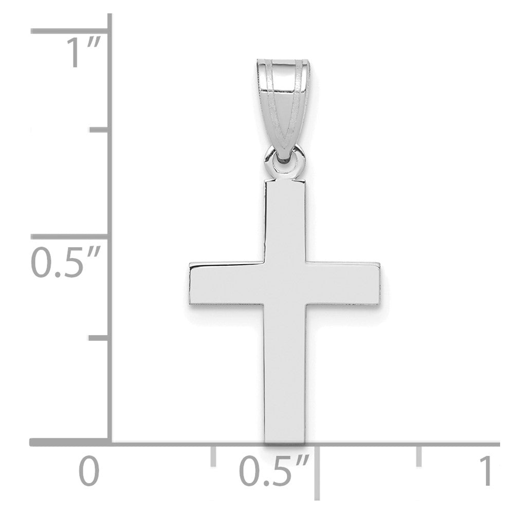 14k White Gold 12 mm Polished Cross Charm (0.64 grams)