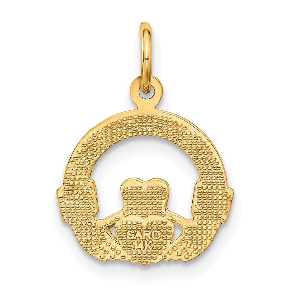 14k Yellow Gold 14 mm Claddagh Charm (0.97 grams)