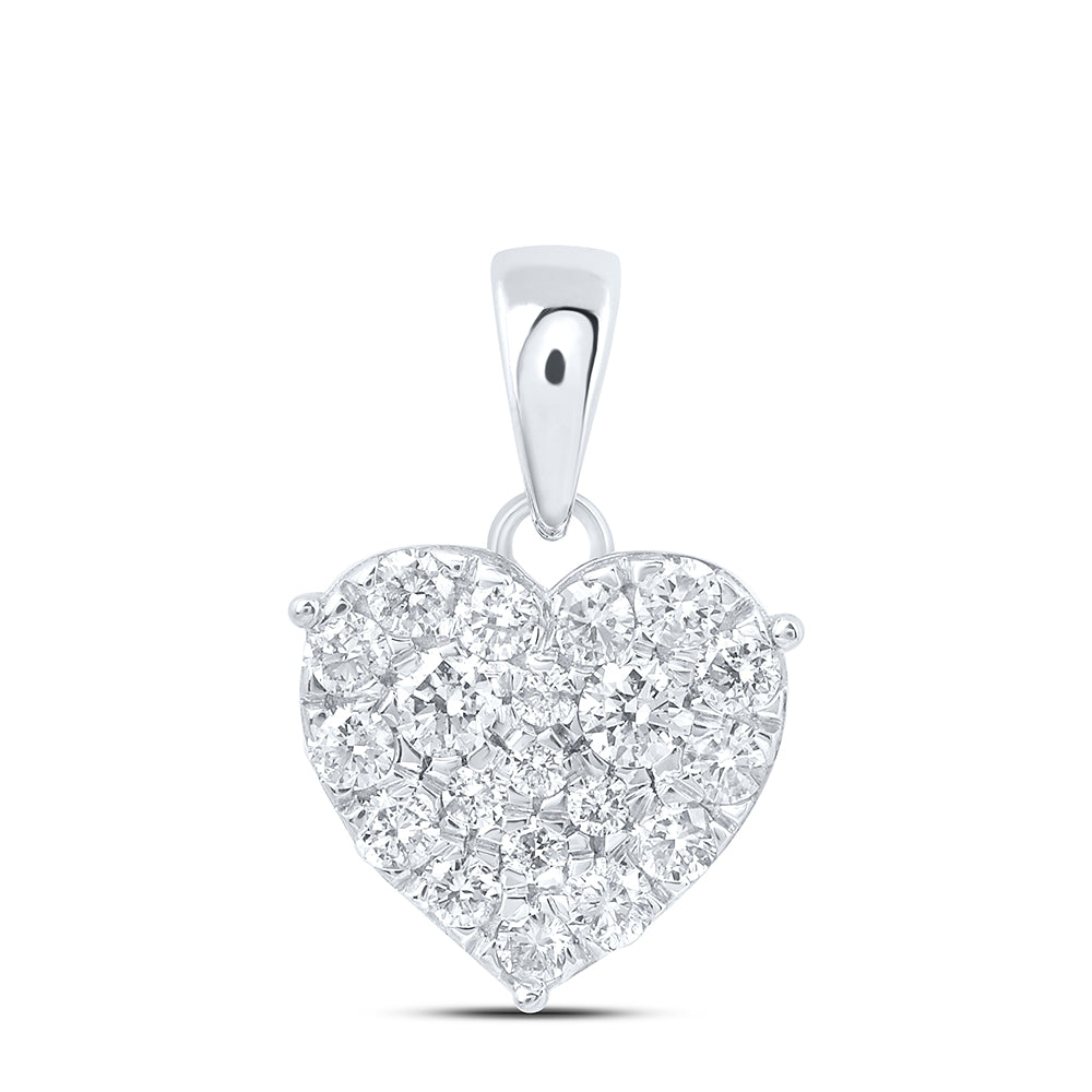 10Kt Gold 3/4Ctw-Dia Cn Heart Pendant