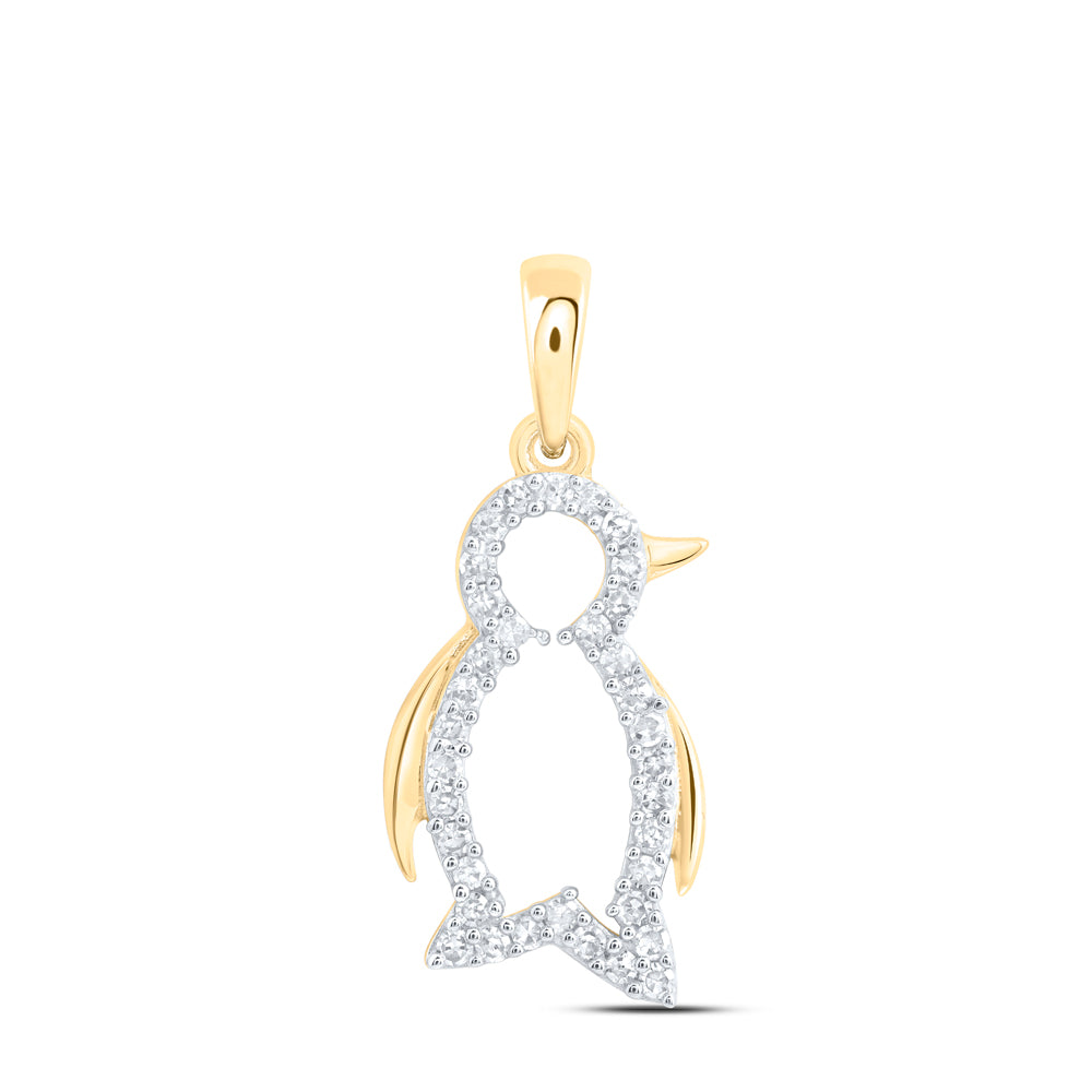 1/6Ctw-Nat Dia Nk Gift Penguin Pendant (0.64 grams)