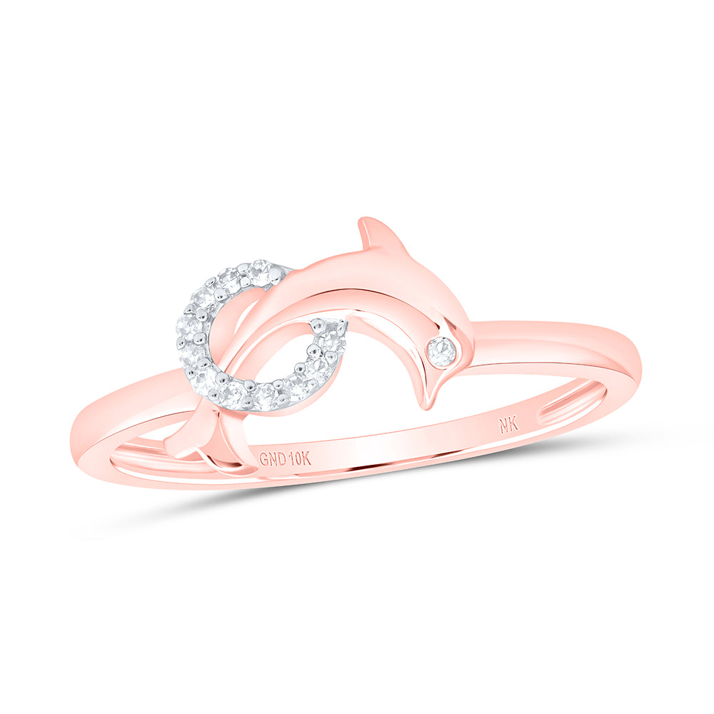 1/20Ctw-Nat Diamond Gift Dolphin Ring (1.42 grams)