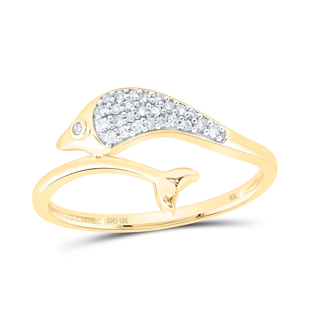 1/10Ctw-Nat Dia Nk Gift Dolphin Ring (1.29 grams)