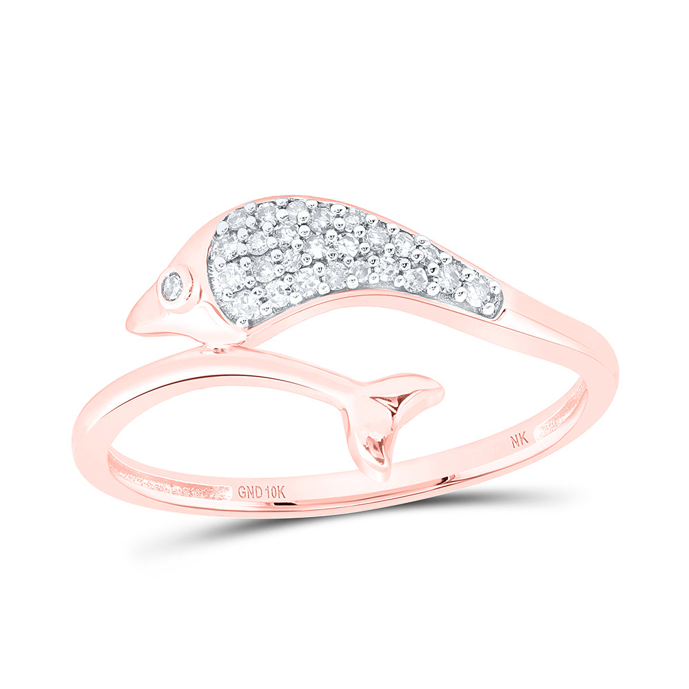 1/10Ctw-Nat Dia Nk Gift Dolphin Ring (1.29 grams)
