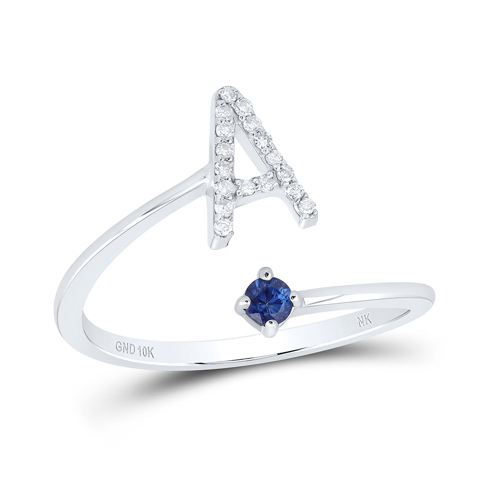 1/12Ctw-Nat Dia Nk 2.5Mm Rd-Bs Nat Gem Initial "A" Ladies Ring (1.55 grams)