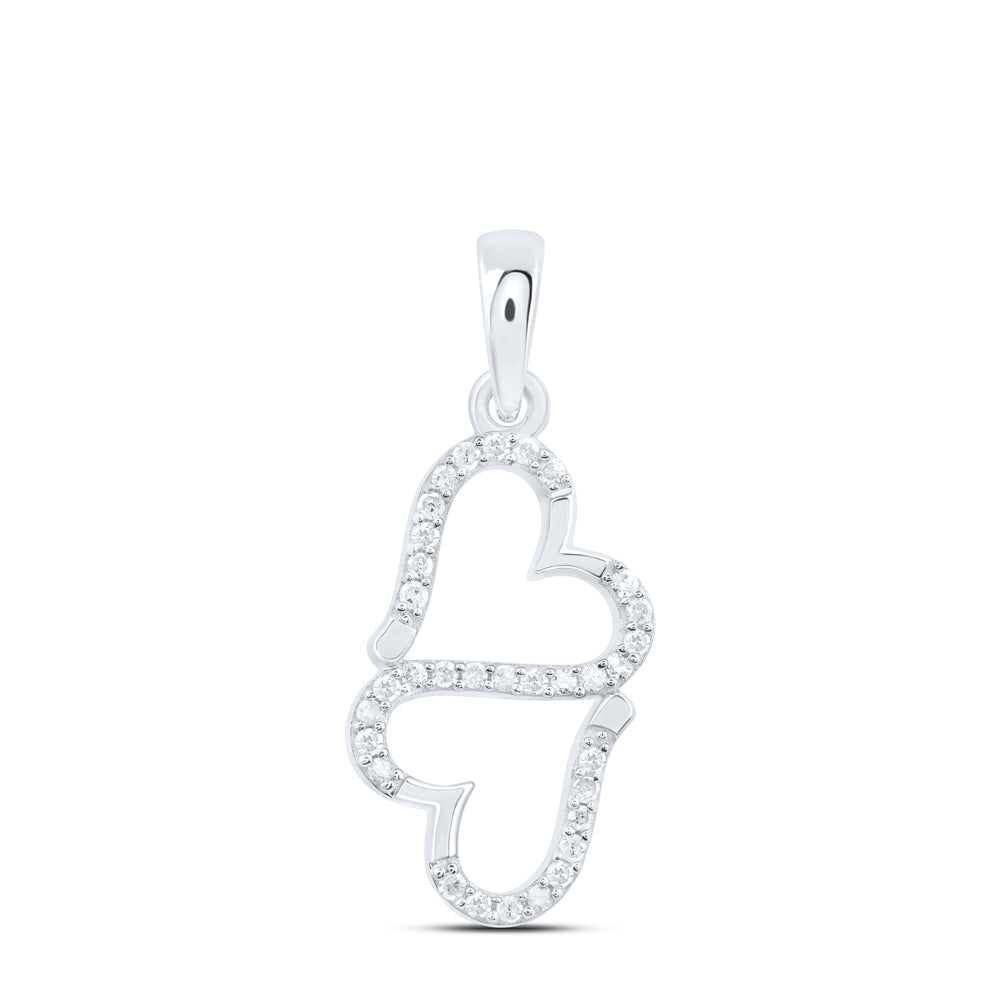 Sterling Silver 1/8Ctw-Dia P1 Gift Heart Pendant