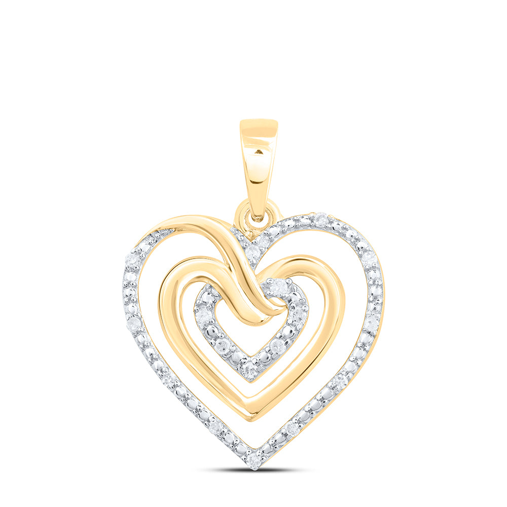 Sterling Silver 1/20Ctw-Dia P1 Gift Heart Pendant