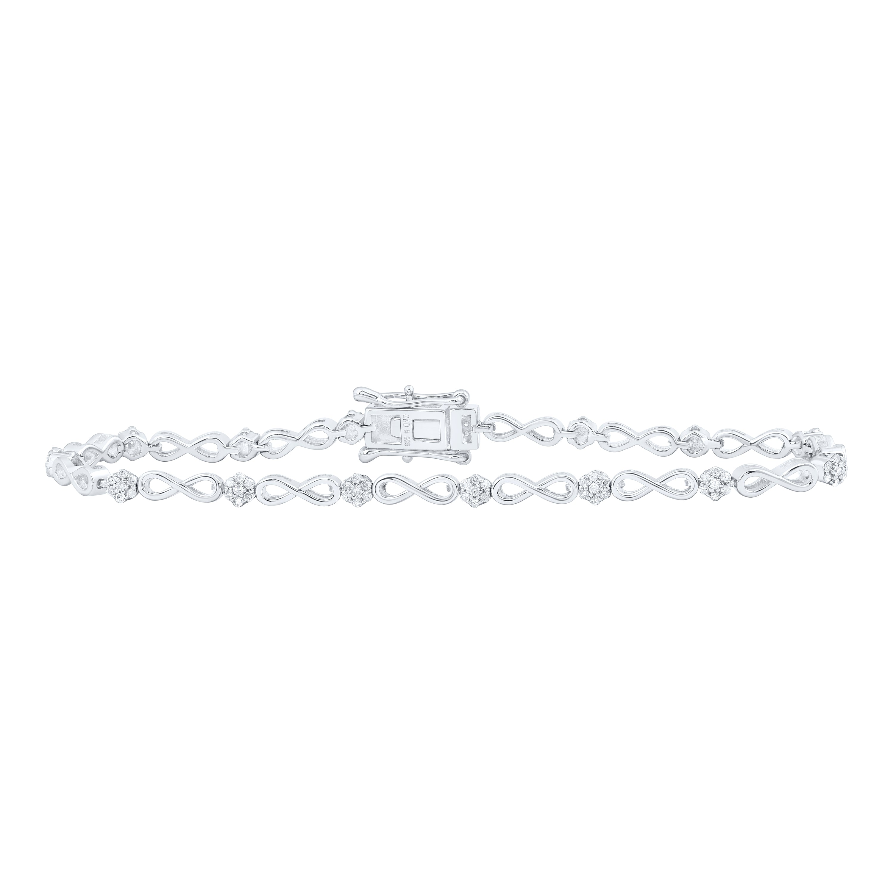 Sterling Silver 1/2Ctw-Diamond Gift Infinity Bracelet(7 Inch)