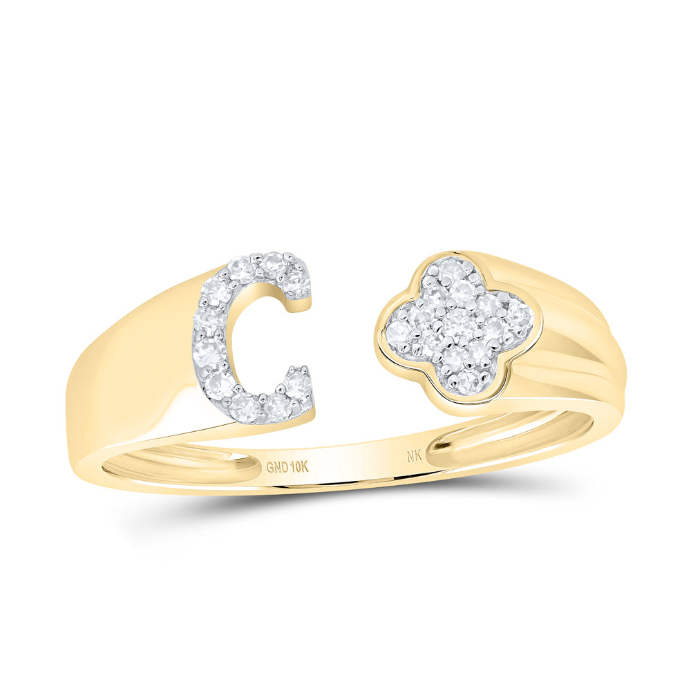 1/10Ctw-Nat Dia Nk Gift Initial "C" Ladies Ring (1.66 grams)