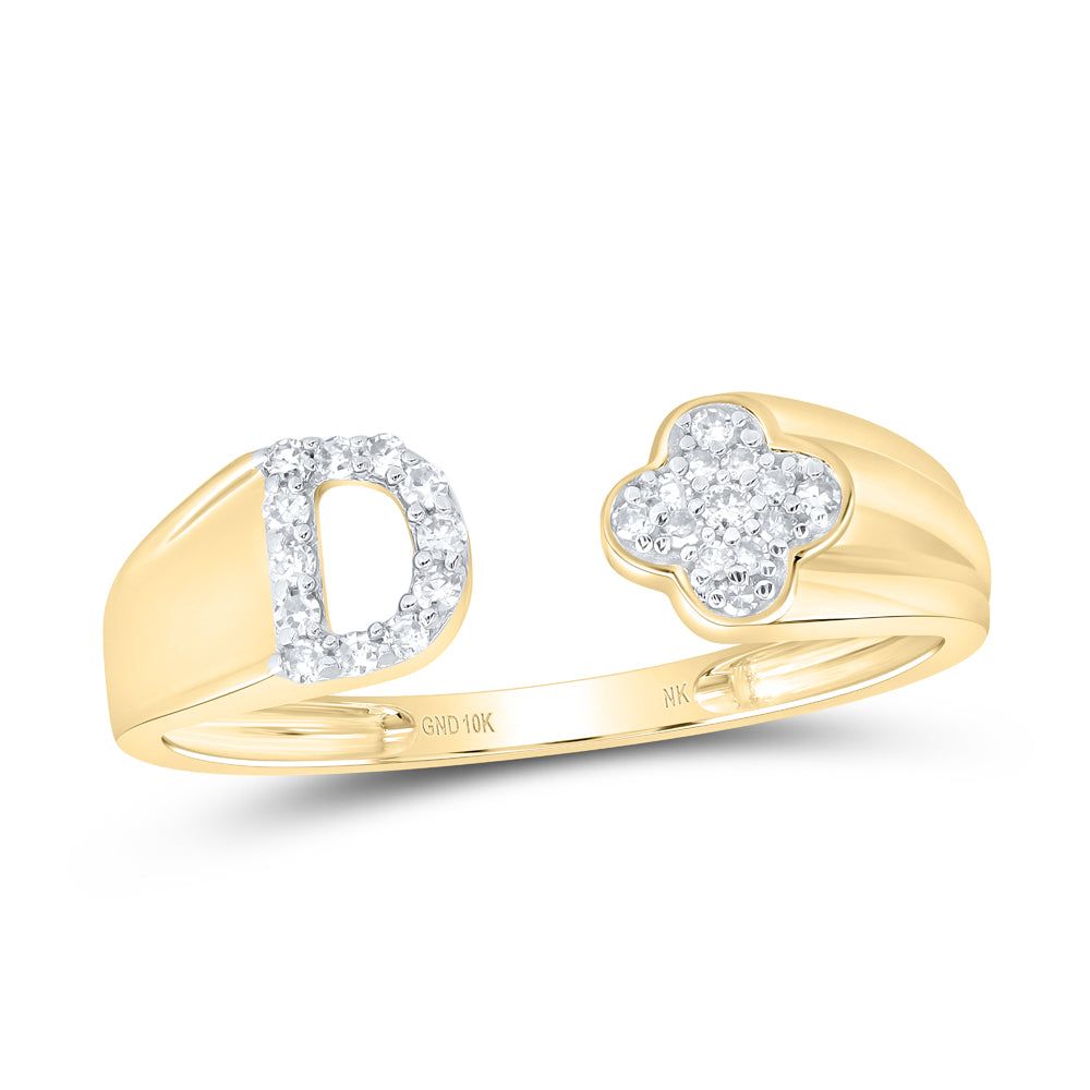 1/8Ctw-Nat Dia Nk Gift Initial "D" Ladies Ring (1.71 grams)