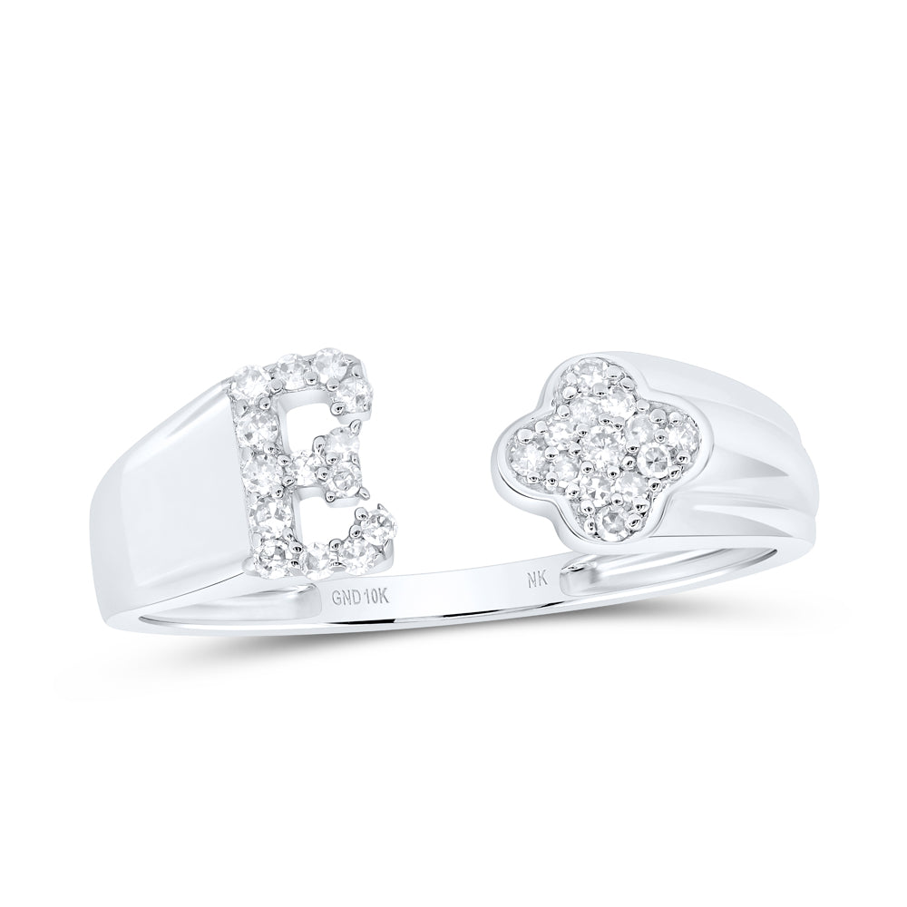 1/8Ctw-Nat Dia Nk Gift Initial "E" Ladies Ring (1.68 grams)