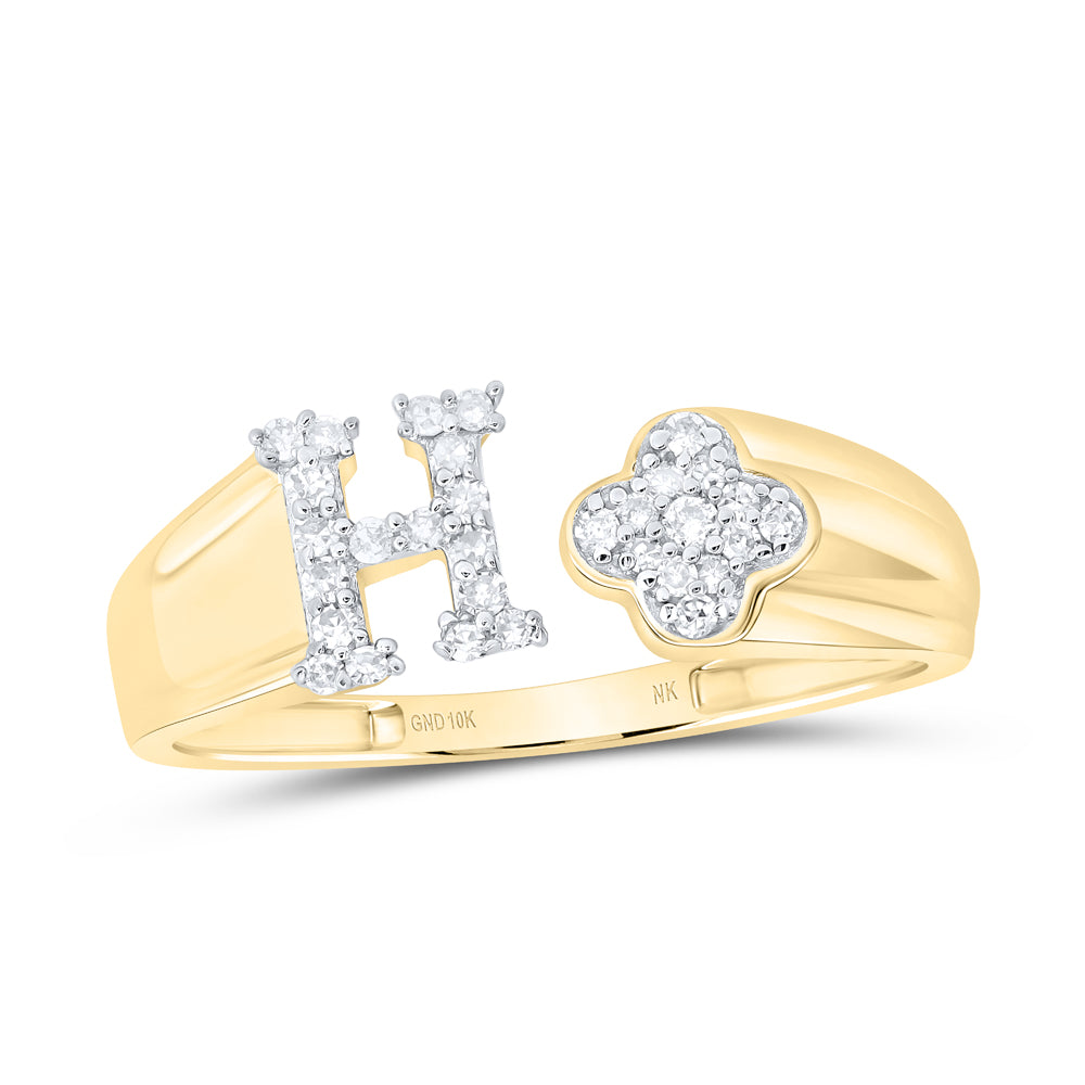 1/8Ctw-Nat Dia Nk Gift Initial "H" Ladies Ring (1.4 grams)
