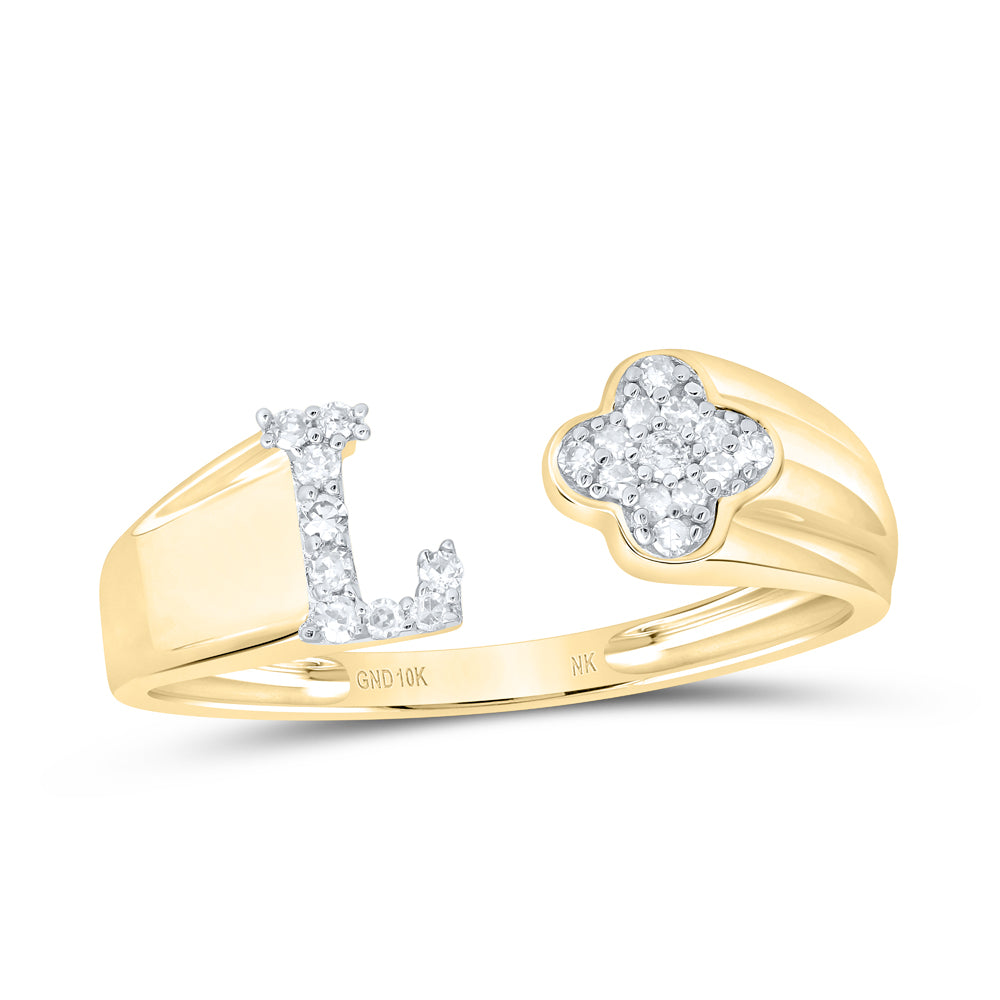 1/10Ctw-Nat Dia Nk Gift Initial "L" Ladies Ring (1.47 grams)