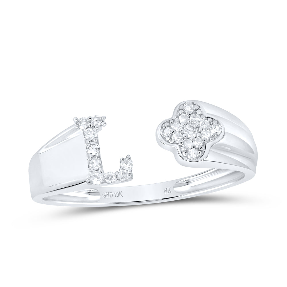 1/10Ctw-Nat Dia Nk Gift Initial "L" Ladies Ring (1.54 grams)