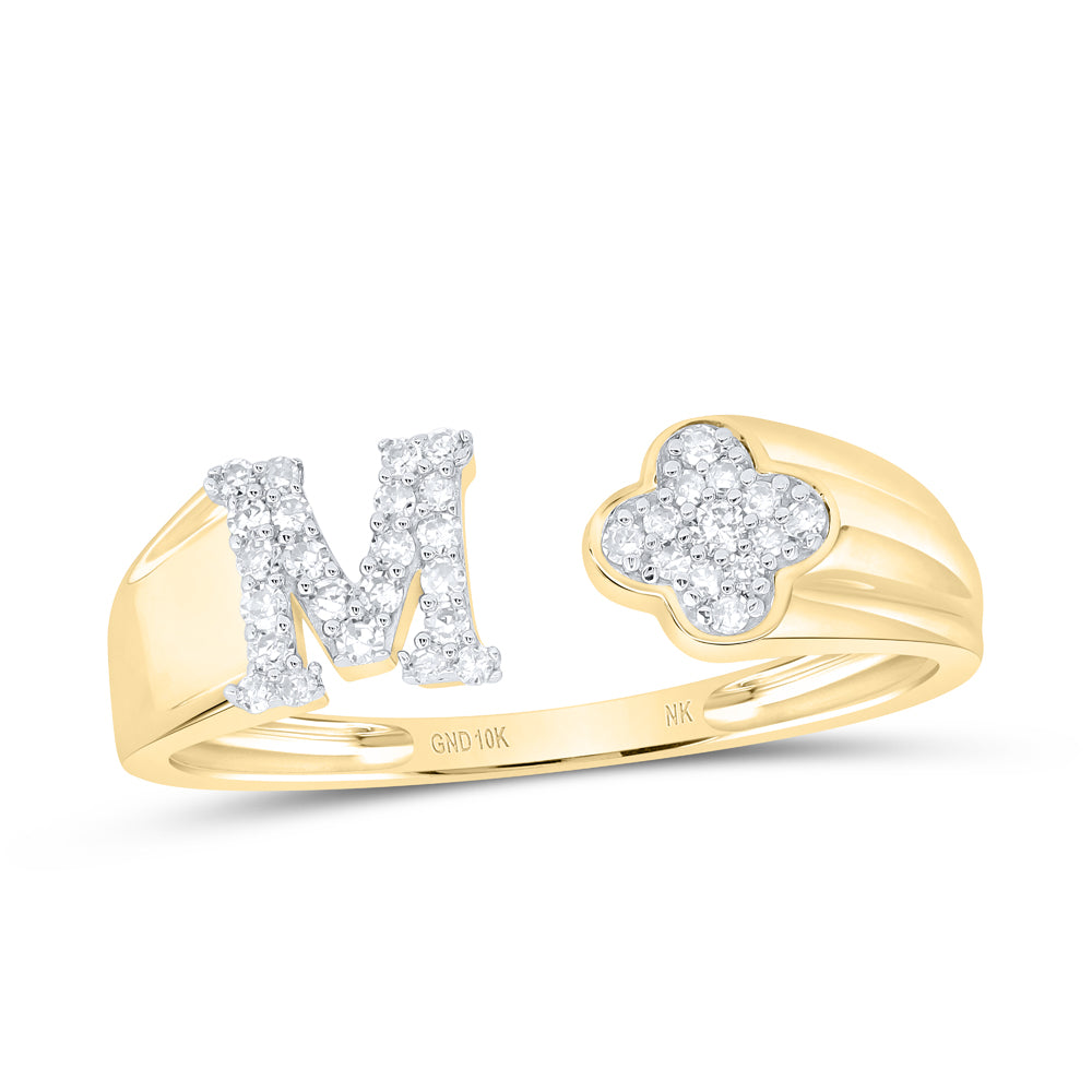 1/6Ctw-Nat Dia Nk Gift Initial "M" Ladies Ring (1.75 grams)