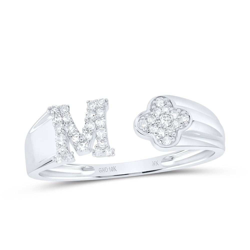1/6Ctw-Nat Dia Nk Gift Initial "M" Ladies Ring (1.82 grams)