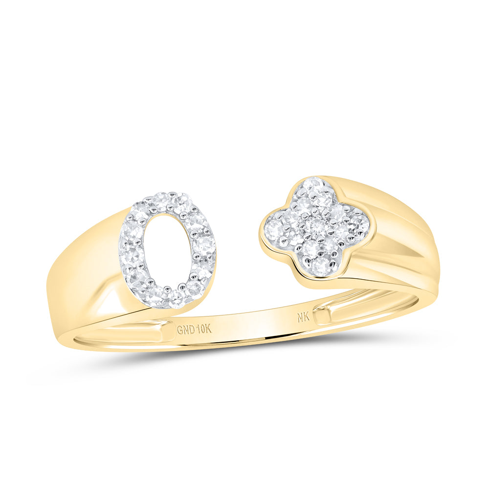 1/8Ctw-Nat Dia Nk Gift Initial "O" Ladies Ring (1.4 grams)