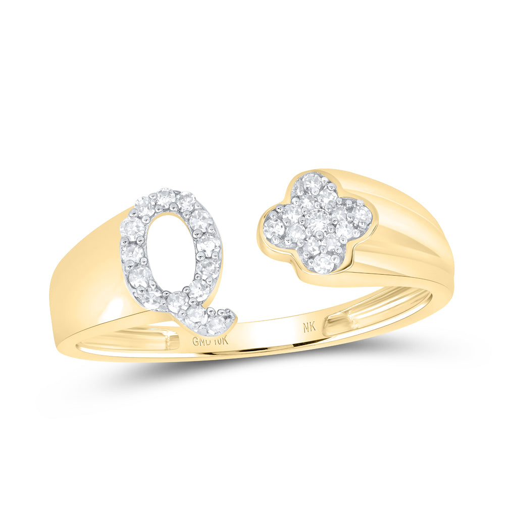 1/8Ctw-Nat Dia Nk Gift Initial "Q" Ladies Ring (1.44 grams)