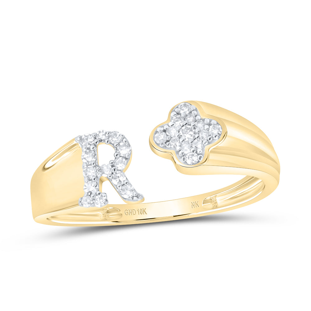 1/8Ctw-Nat Dia Nk Gift Initial "R" Ladies Ring (1.41 grams)