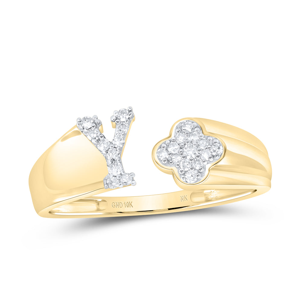 1/10Ctw-Nat Dia Nk Gift Initial "Y" Ladies Ring (1.35 grams)