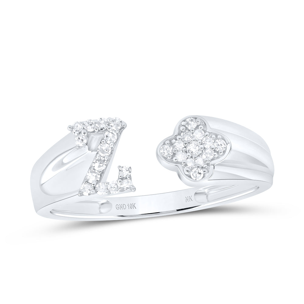 1/8Ctw-Nat Dia Nk Gift Initial "Z" Ladies Ring (1.66 grams)