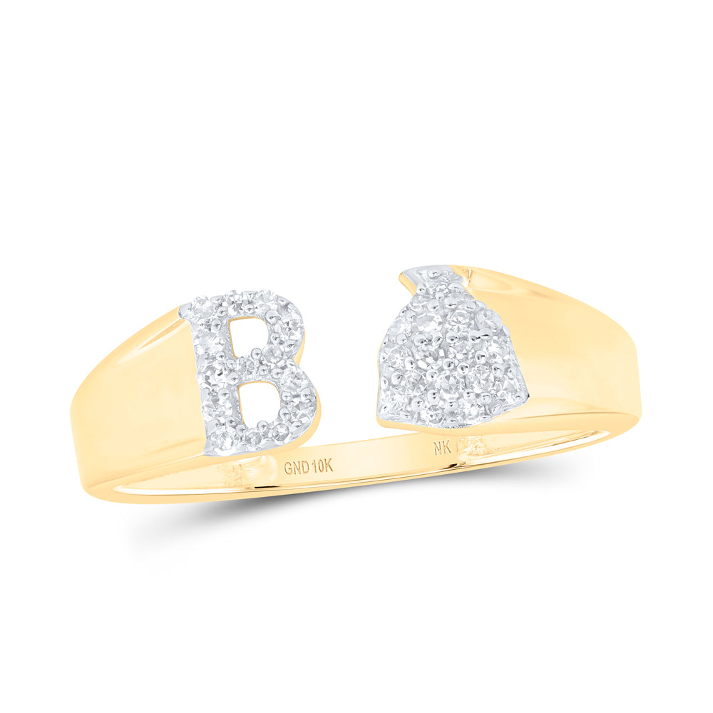 1/8Ctw-Nat Dia Nk Gift Initial "B" Ladies Ring (1.52 grams)