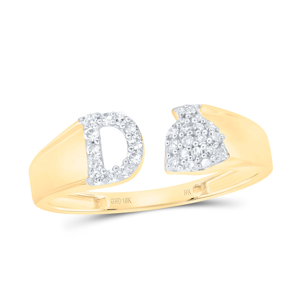1/8Ctw-Nat Dia Nk Gift Initial "D" Ladies Ring (1.55 grams)