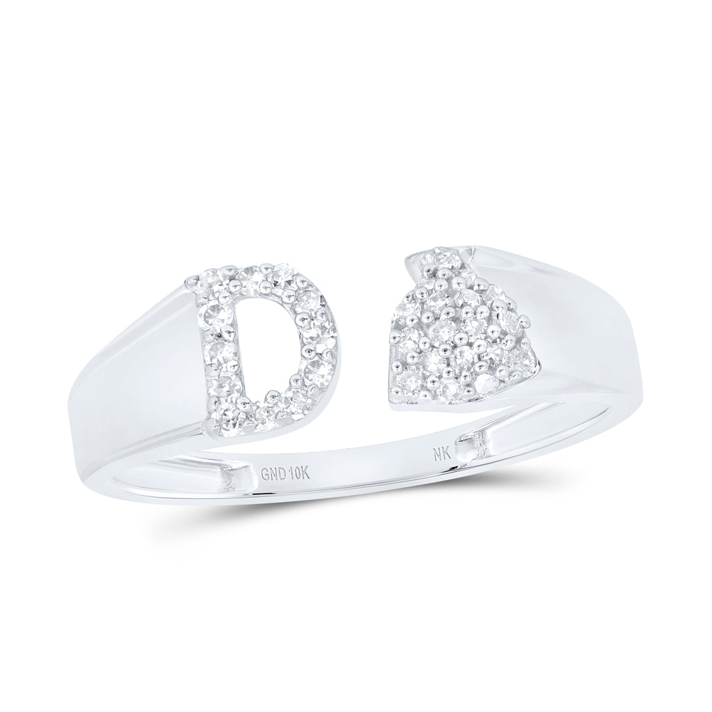1/8Ctw-Nat Dia Nk Gift Initial "D" Ladies Ring (1.52 grams)