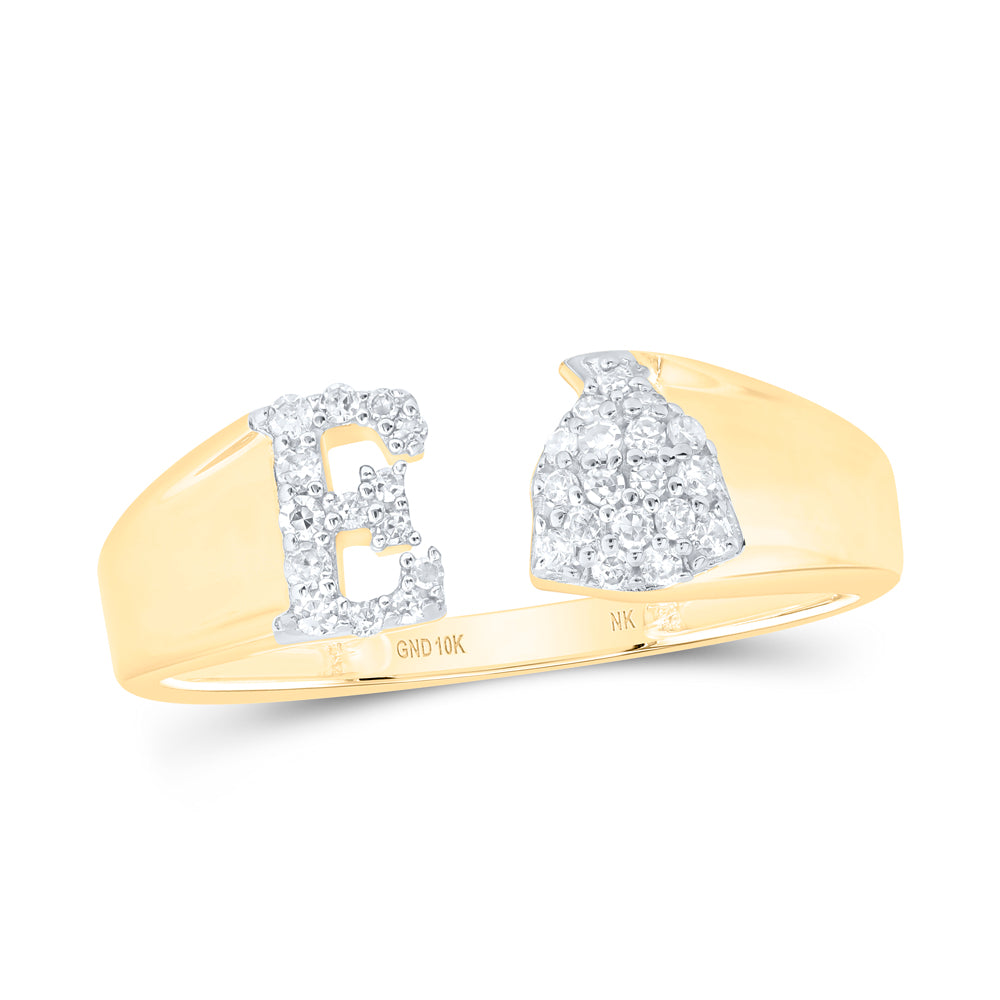 1/8Ctw-Nat Dia Nk Gift Initial "E" Ladies Ring (1.58 grams)