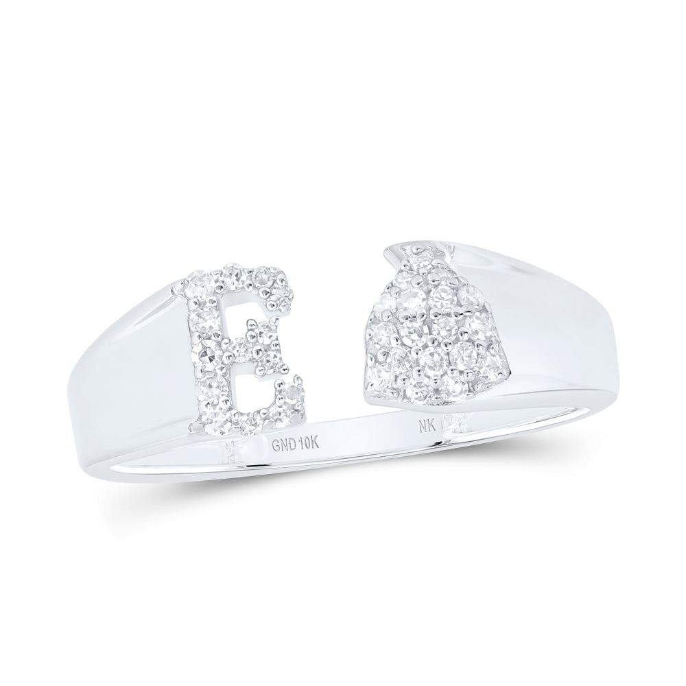 1/8Ctw-Nat Dia Nk Gift Initial "E" Ladies Ring (1.65 grams)