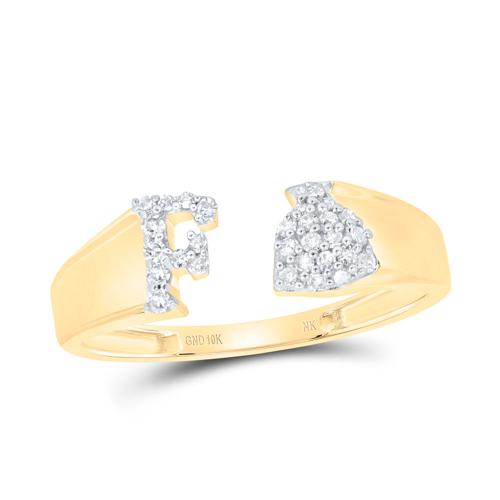 1/8Ctw-Nat Dia Nk Gift Initial "F" Ladies Ring (1.53 grams)