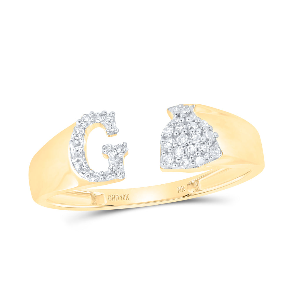 1/8Ctw-Nat Dia Nk Gift Initial "G" Ladies Ring (1.66 grams)