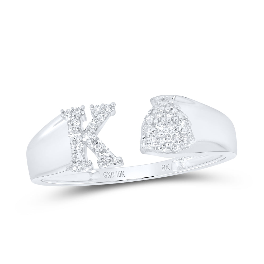 1/8Ctw-Nat Dia Nk Gift Initial "K" Ladies Ring (1.73 grams)