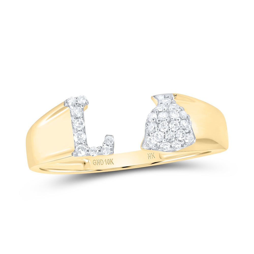 1/10Ctw-Nat Dia Nk Gift Initial "L" Ladies Ring (1.42 grams)