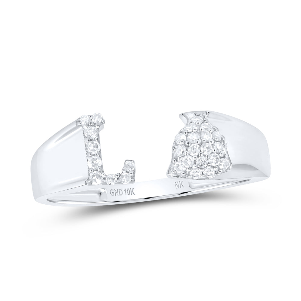 1/10Ctw-Nat Dia Nk Gift Initial "L" Ladies Ring (1.6 grams)
