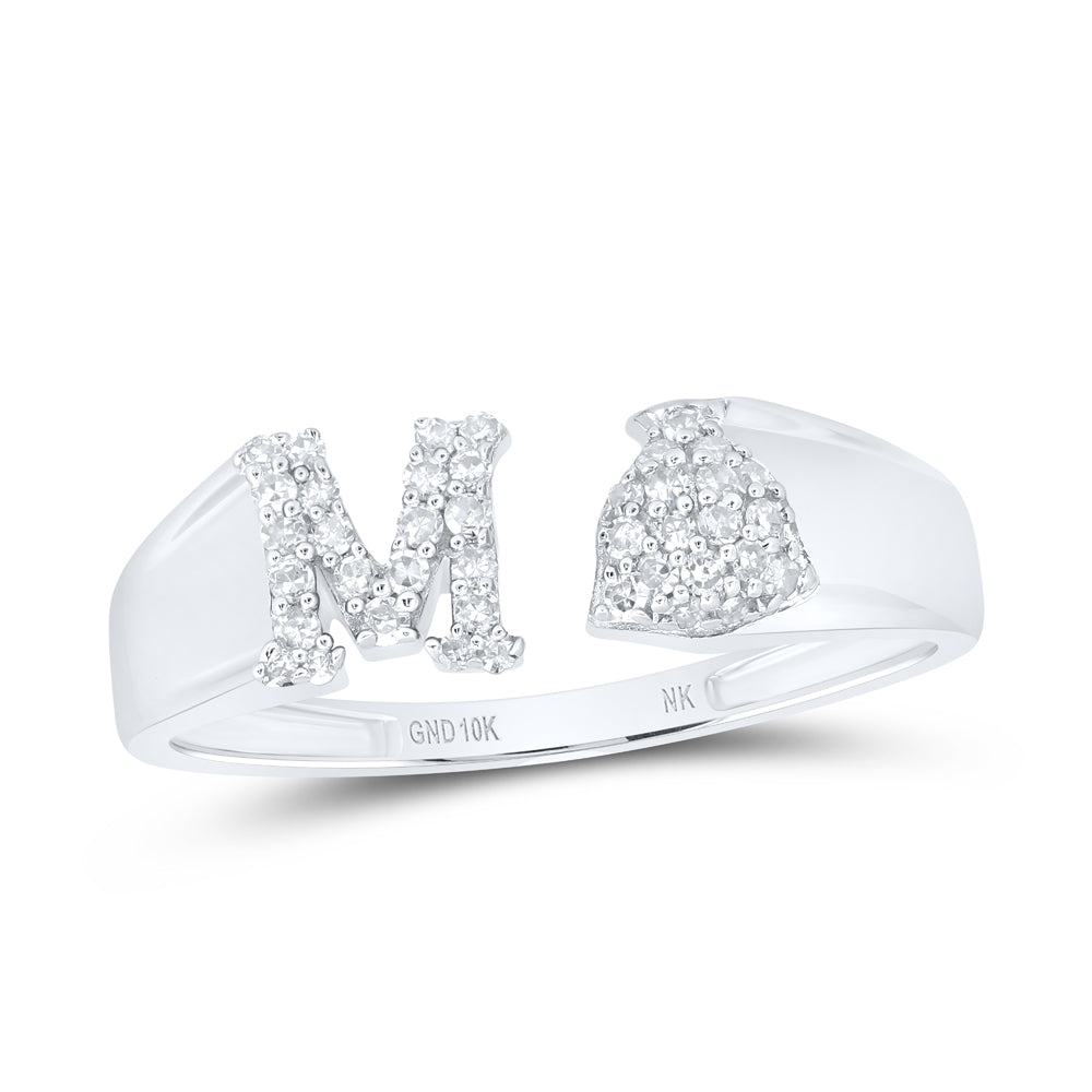 1/6Ctw-Nat Dia Nk Gift Initial "M" Ladies Ring (1.74 grams)