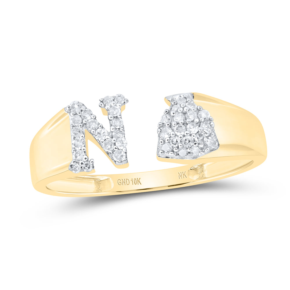 1/6Ctw-Nat Dia Nk Gift Initial "N" Ladies Ring (1.8 grams)