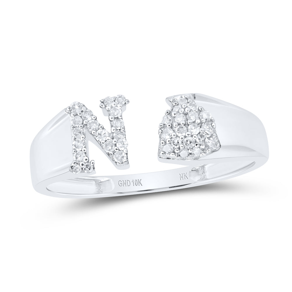 1/6Ctw-Nat Dia Nk Gift Initial "N" Ladies Ring (1.79 grams)