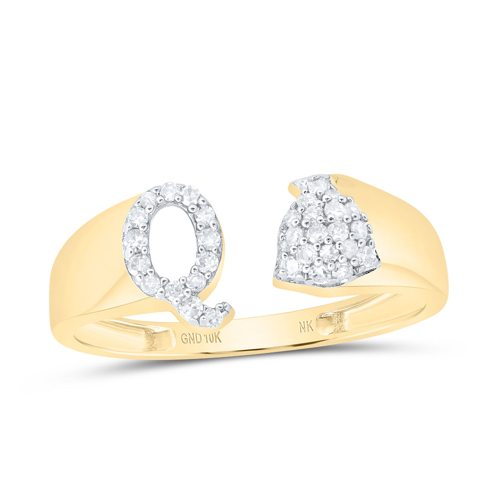 1/6Ctw-Nat Dia Nk Gift Initial "Q" Ladies Ring (1.66 grams)