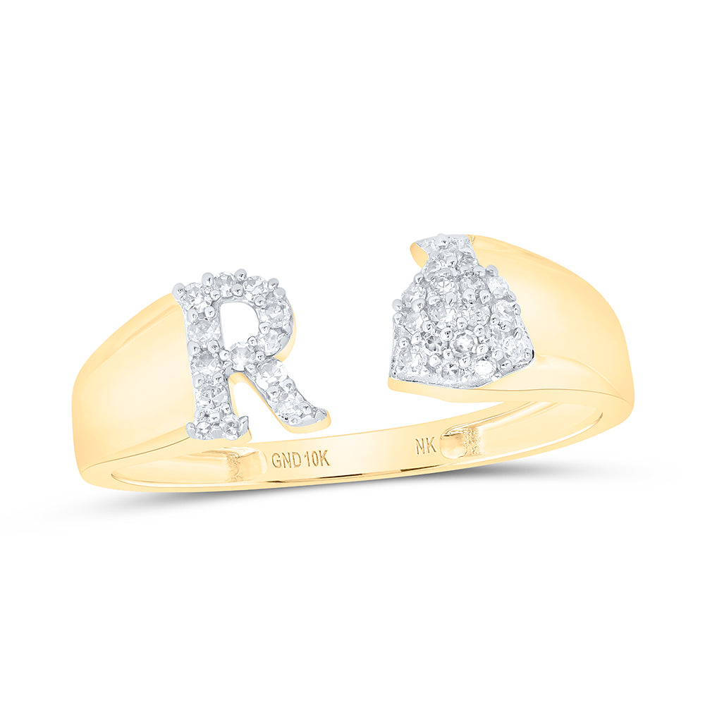 1/8Ctw-Nat Dia Nk Gift Initial "R" Ladies Ring (1.6 grams)