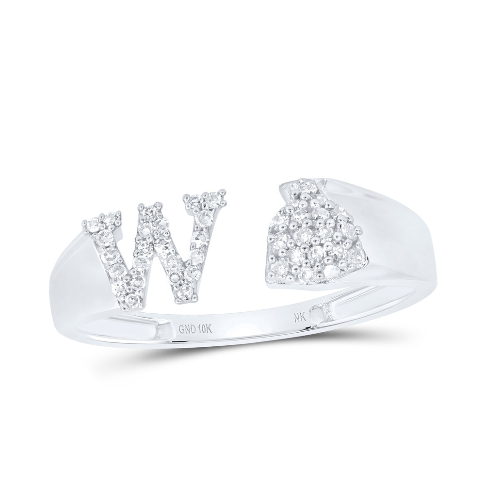 1/6Ctw-Nat Dia Nk Gift Initial "W" Ladies Ring (1.83 grams)
