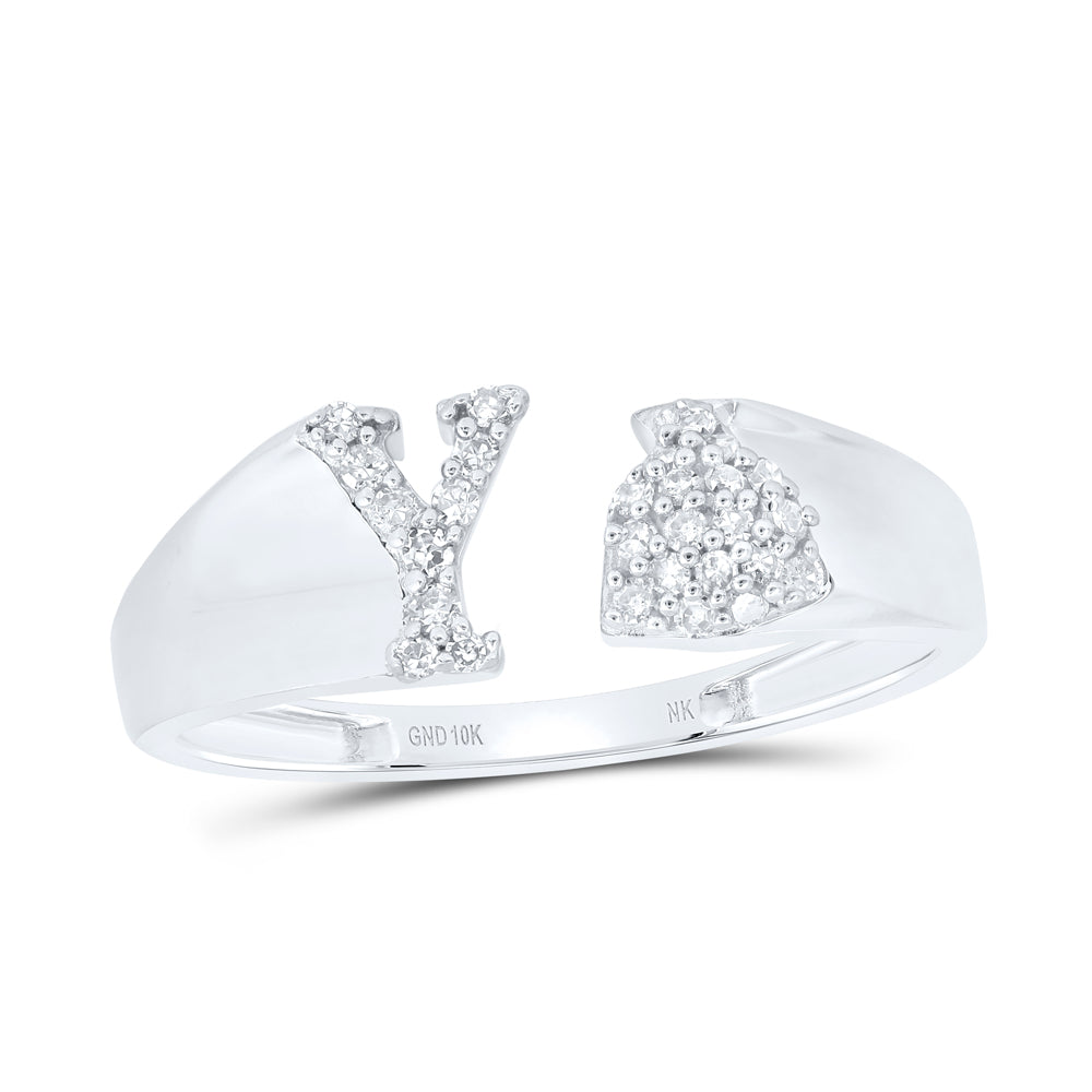 1/8Ctw-Nat Dia Nk Gift Initial "Y" Ladies Ring (1.68 grams)
