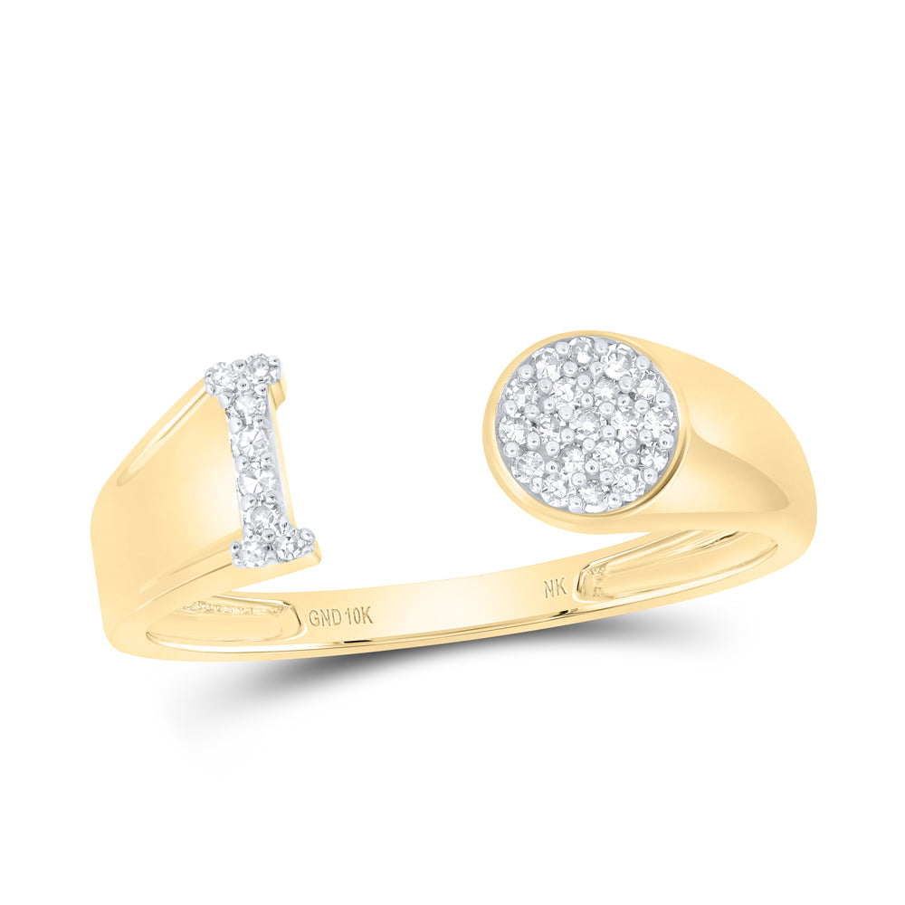1/10Ctw-Nat Dia Nk Gift Initial "I" Round Ladies Ring (1.65 grams)