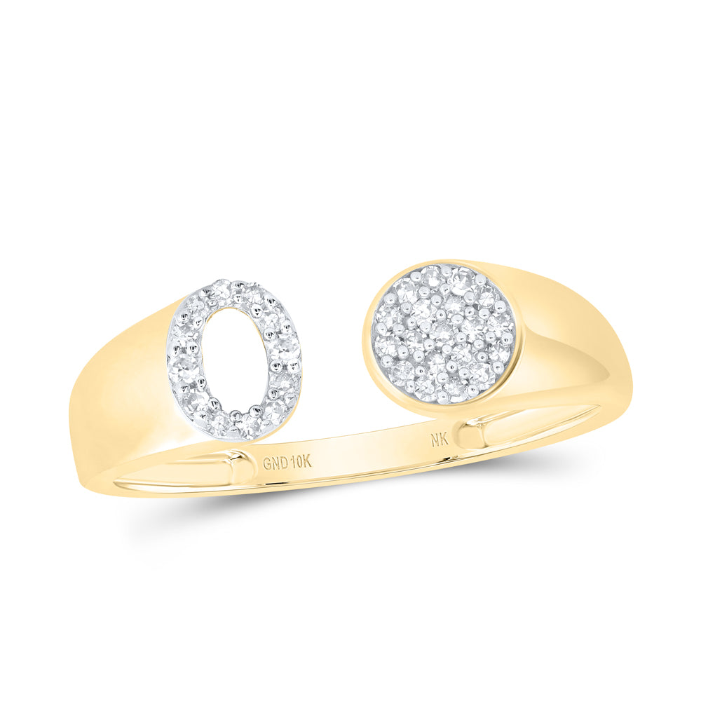 1/6Ctw-Nat Dia Nk Gift Initial "O" Round Ladies Ring (1.5 grams)