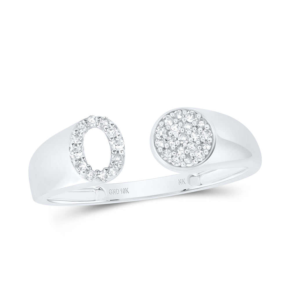 1/6Ctw-Nat Dia Nk Gift Initial "O" Round Ladies Ring (1.47 grams)