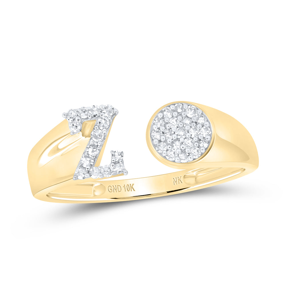1/8Ctw-Nat Dia Nk Gift Initial "Z" Round Ladies Ring (1.51 grams)