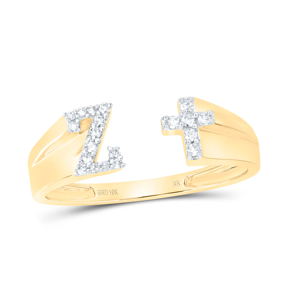 1/10Ctw-Nat Dia Nk Gift Initial "Z" Ladies Cross Ring (1.47 grams)