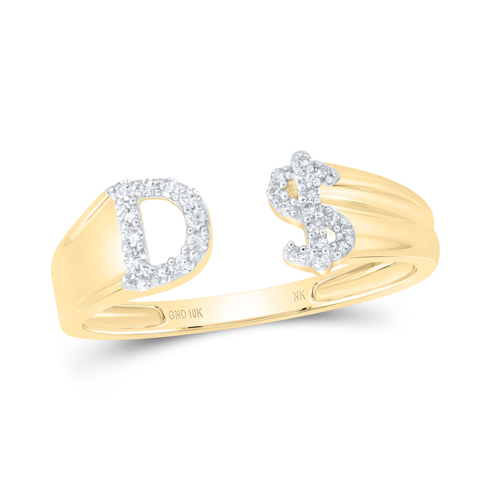1/8Ctw-Nat Dia Nk Gift Initial "D" Ladies Dollar Ring (1.62 grams)