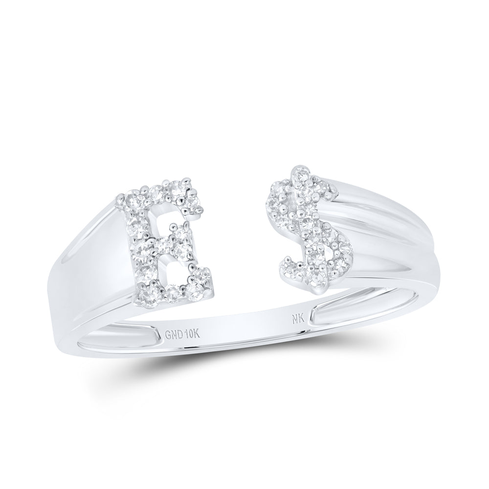 1/8Ctw-Nat Dia Nk Gift Initial "E" Ladies Dollar Ring (1.75 grams)