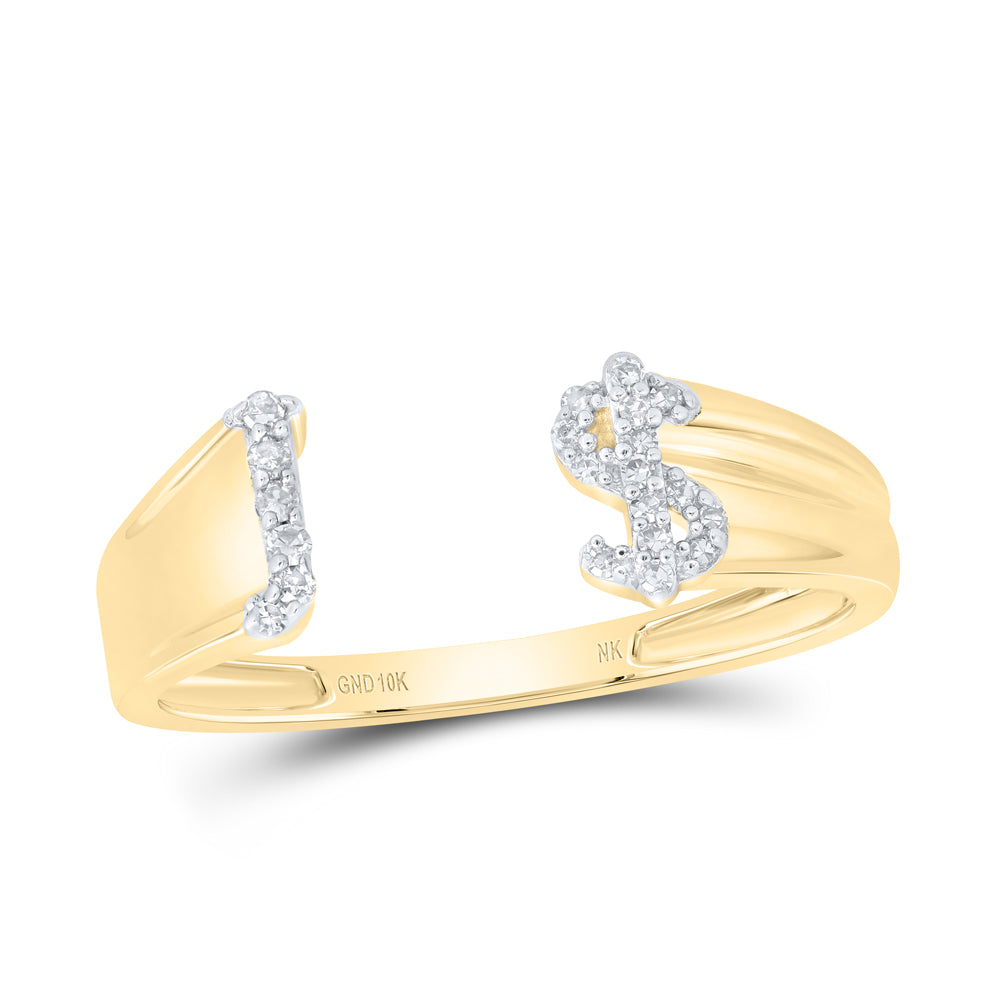 1/10Ctw-Nat Dia Nk Gift Initial "J" Ladies Dollar Ring (1.6 grams)