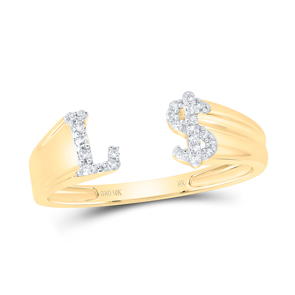 1/10Ctw-Nat Dia Nk Gift Initial "L" Ladies Dollar Ring (1.66 grams)